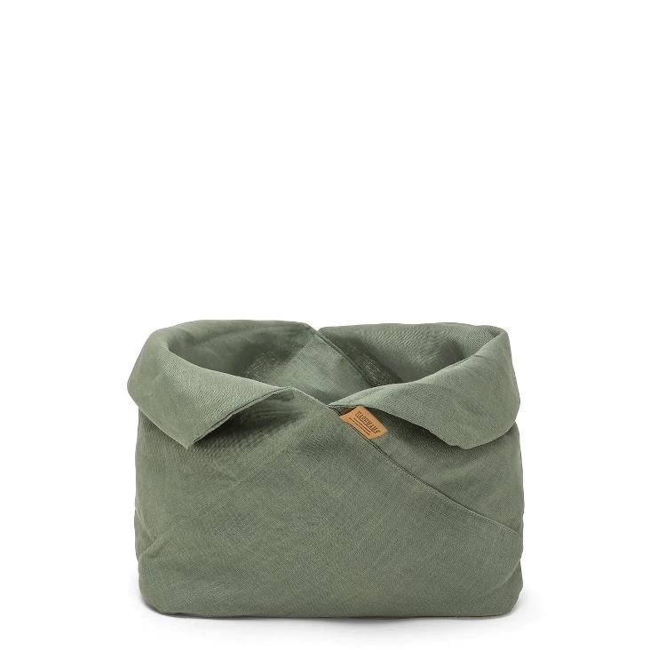 LINEN FIOCCO BREAD BAG LARGE SALVIA