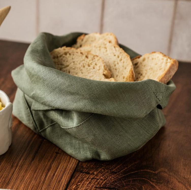 LINEN FIOCCO BREAD BAG MEDIUM SALVIA