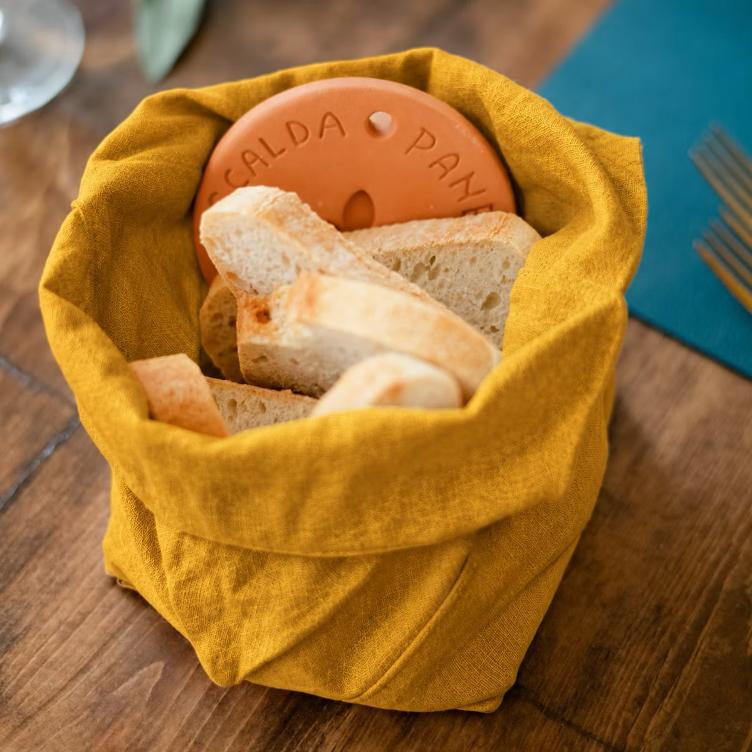 NEU: LINEN FIOCCO BREAD BAG SMALL CURRY