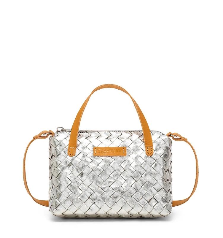 VORBESTELLEN: GEMMINA BAG INTRECCIATO SILVER (LIEFERBAR CA 4-6 WOCHEN AB BESTELLDATUM)