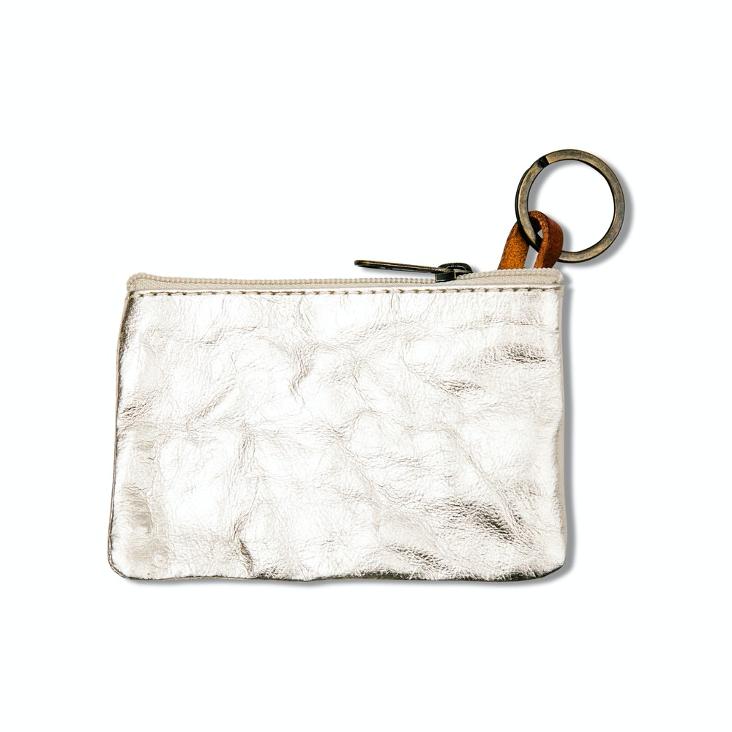 GIMI PURSE SMALL METALLIC PLATINO