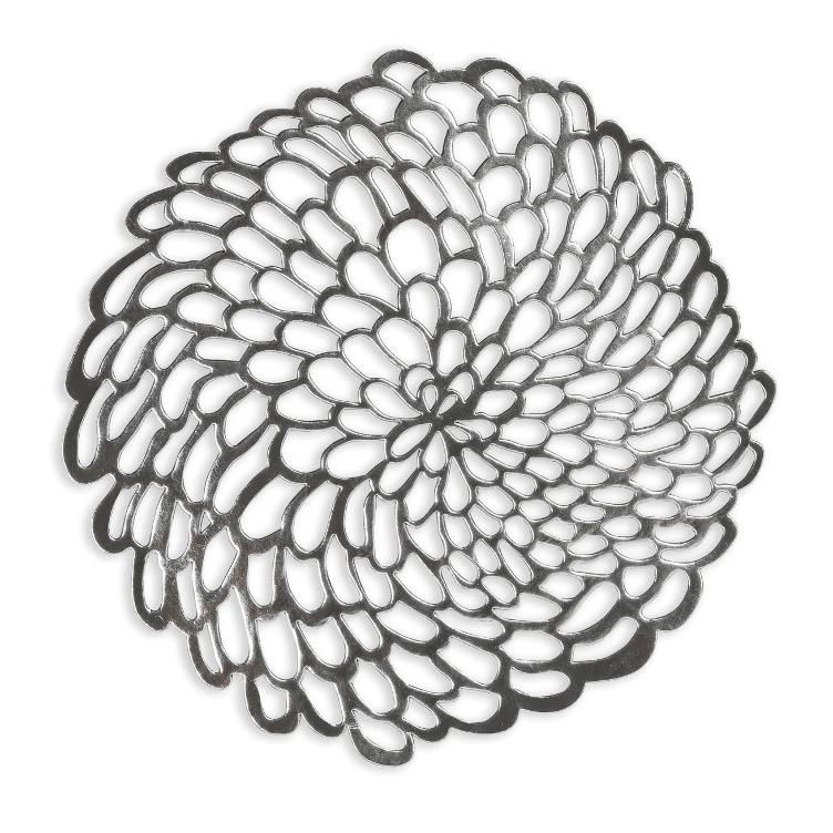 LACEMAT ROUND SILVER