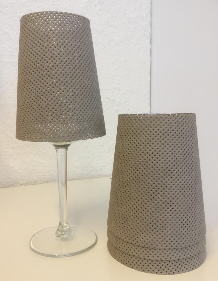 LAMPSHADE PERFORATED SMALL GREY SOLANGE VORRAT REICHT