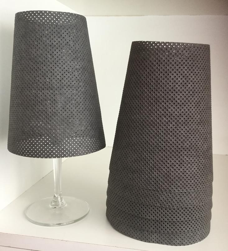 LAMPSHADE PERFORATED DARK GREY (SOLANGE VORRAT REICHT)