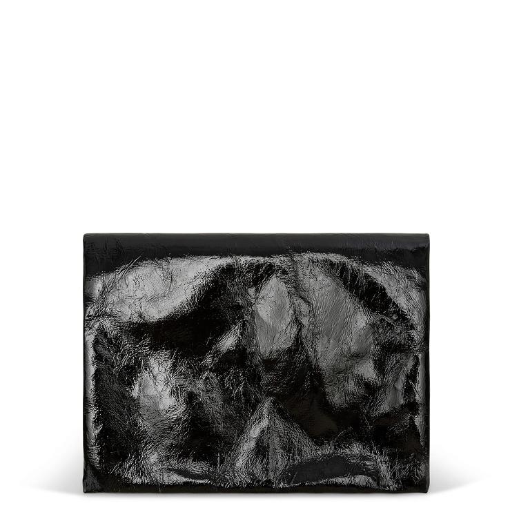 MARU CLUTCH MEDIUM BLACK VERNICE (GLOSSY)
