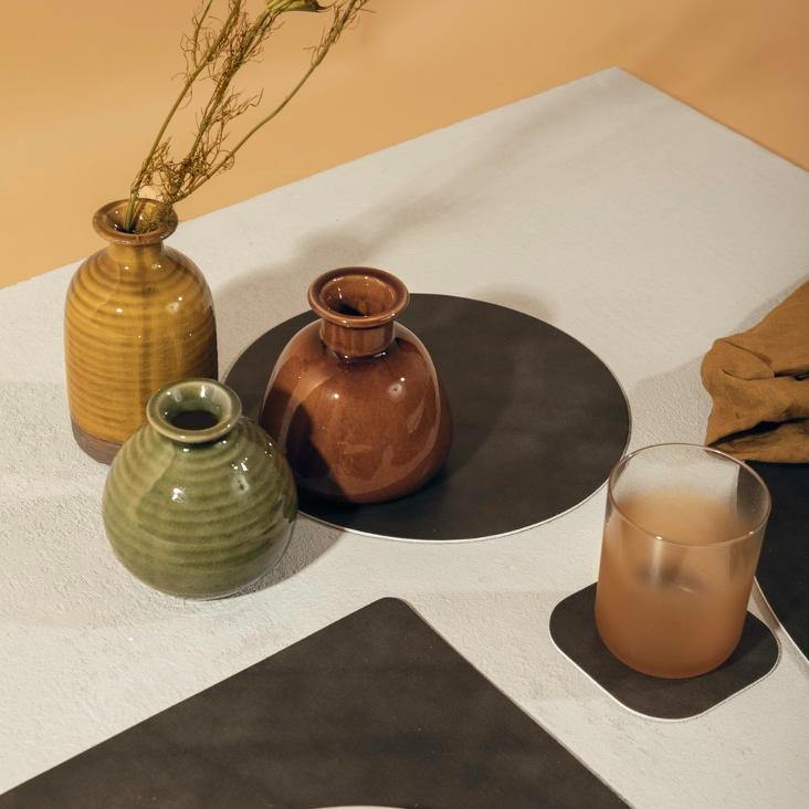 PLACEMAT COTO ROUND LARGE DARK GREY/CASHMERE