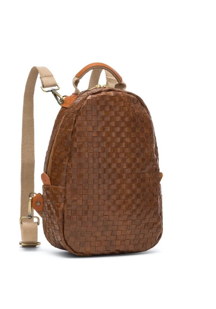 MEMMO BACKPACK INTRECCIATO CUOIO