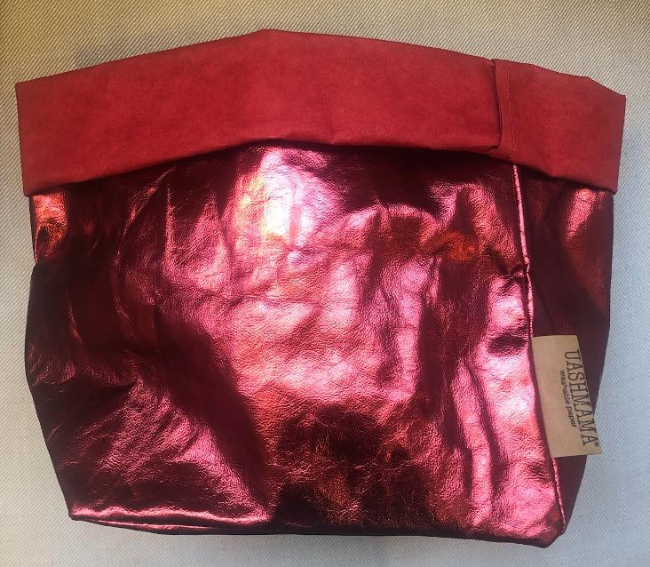 PAPER BAG METALLIC LARGE RED (SOLANGE VORRAT REICHT)