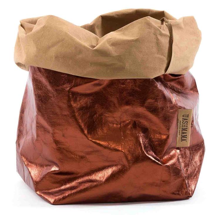 PAPER BAG METALLIC MEDIUM AVANA/RAME (SOLANGE VORRAT REICHT)