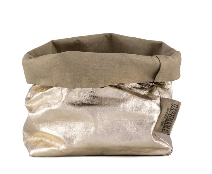 VORBESTELLEN: BALD WIEDER LIEFERBAR: PAPER BAG METALLIC MEDIUM SABBIA/PLATINO