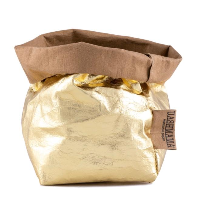 PAPER BAG METALLIC SMALL AVANA/GOLD (SOLANGE VORRAT REICHT)