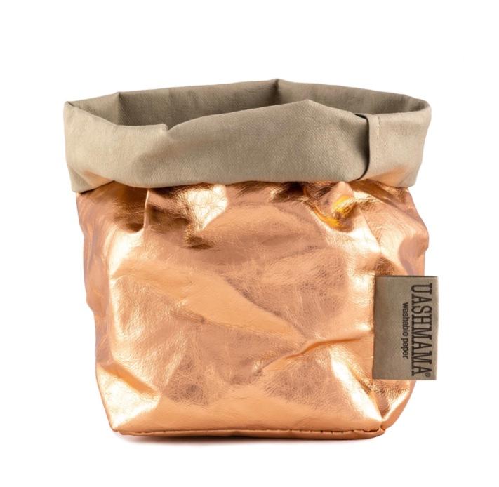 PAPER BAG METALLIC SMALL SABBIA/ROSATO (SOLANGE VORRAT REICHT)