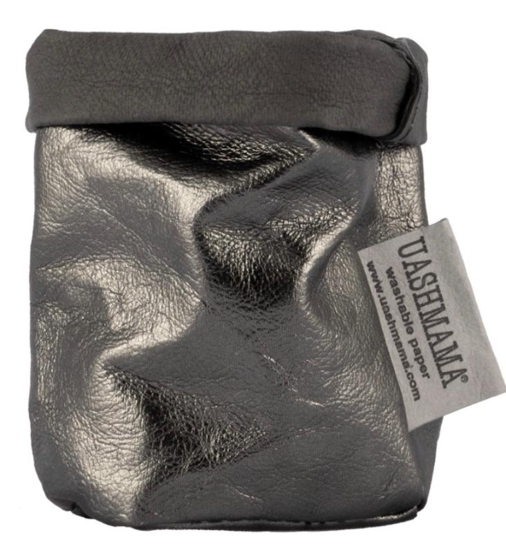PAPER BAG XSMALL METALLIC DARK GREY/PELTRO