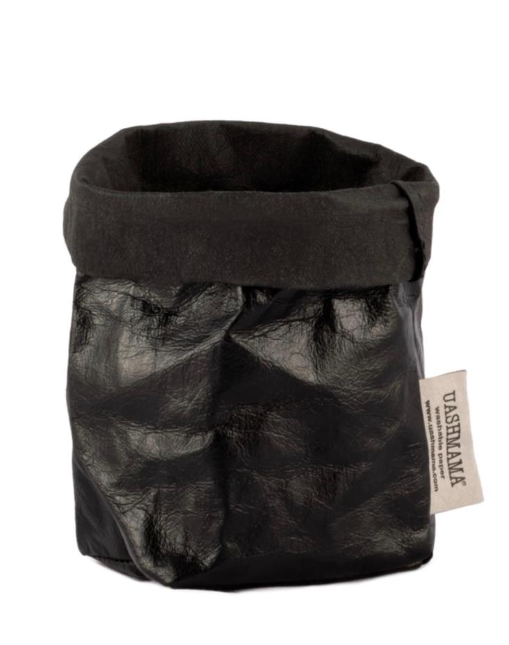 PAPER BAG METALLIC XSMALL BLACK/BLACK (SOLANGE VORRAT REICHT)