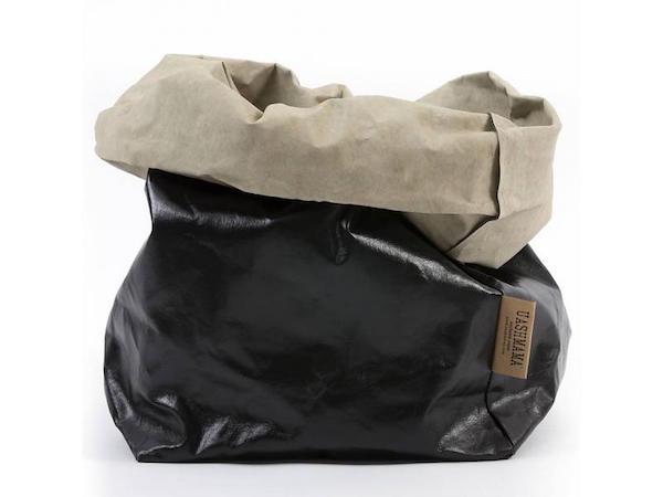 PAPER BAG XSMALL METALLIC SABBIA/BLACK (SOLANGE VORRAT REICHT)