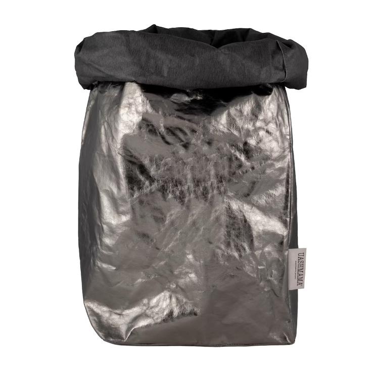 PAPER BAG METALLIC GIGANTE DARK GREY/PELTRO / LIEFERZEIT: AB BESTELLDATUM CA. 4-6 WOCHEN