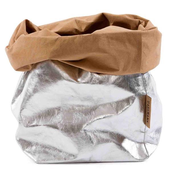PAPER BAG METALLIC MEDIUM AVANA/SILVER (SOLANGE VORRAT REICHT)