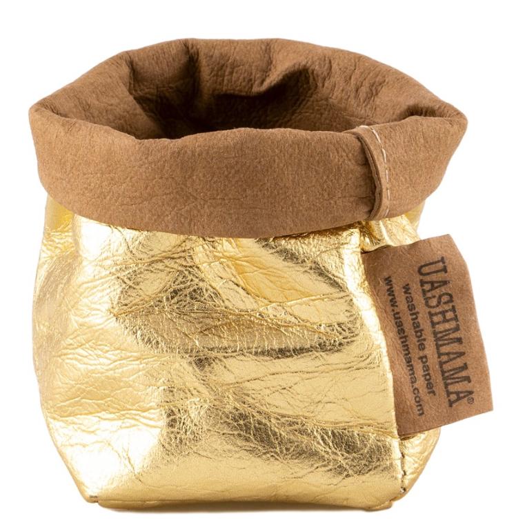 PAPER BAG METALLIC PICCOLO AVANA/GOLD (SOLANGE VORRAT REICHT)