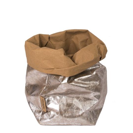 PAPER BAG NUVOLA LARGE AVANA/SILVER (SOLANGE VORRAT REICHT)