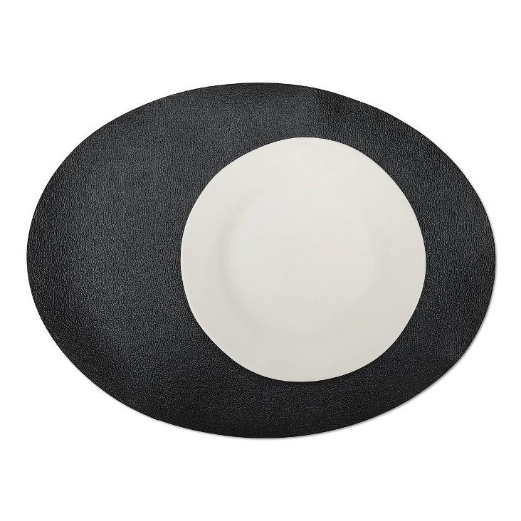 PLACEMAT LA PAPER OVAL BLACK
