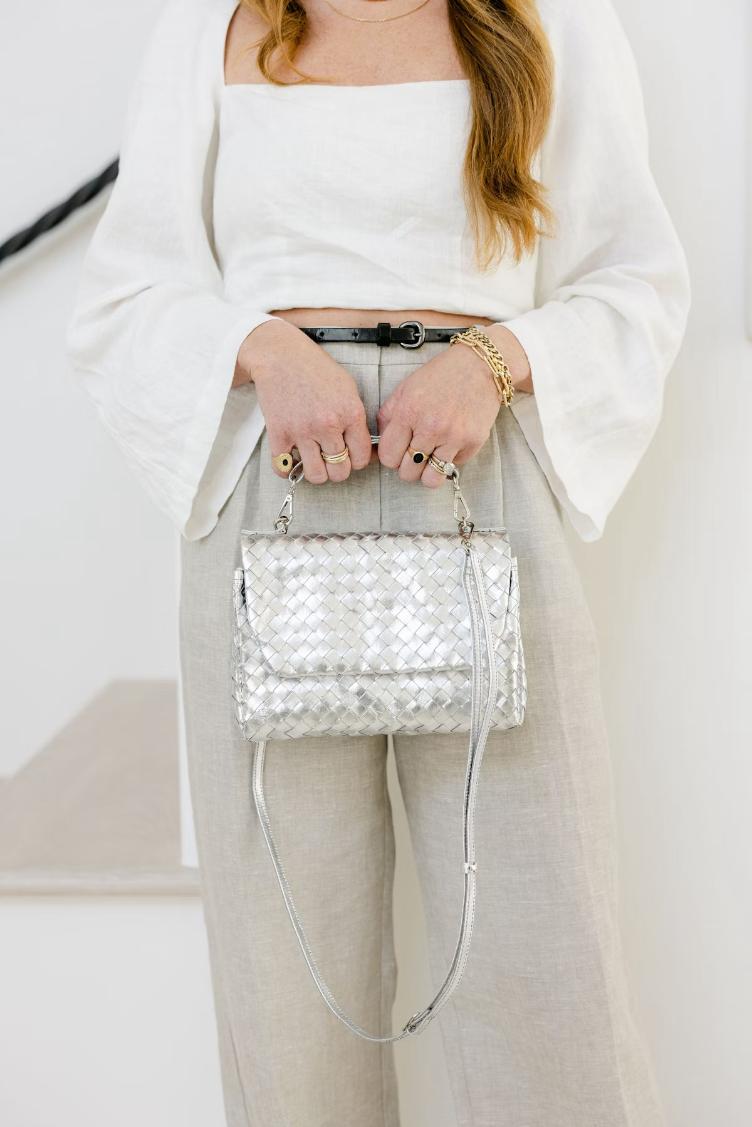 TERME BAG LARGE INTRECCIO SILVER / LIEFERZEIT: AB BESTELLDATUM CA. 4-6 WOCHEN