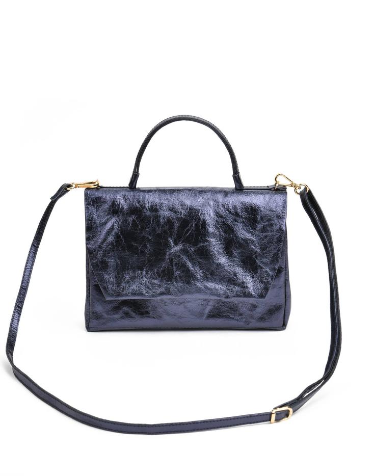 VORBESTELLEN: AB 9.7.25 LIEFERBAR: TERME MANICO TRACOLLA LARGE METALLIC PETROLIO