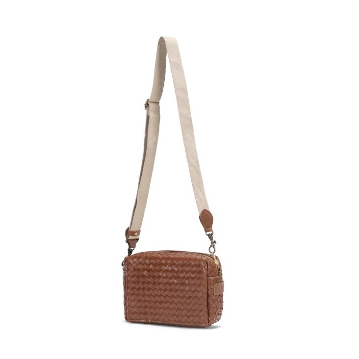 TRACOLLA BAG LARGE INTRECCIATO CUOIO