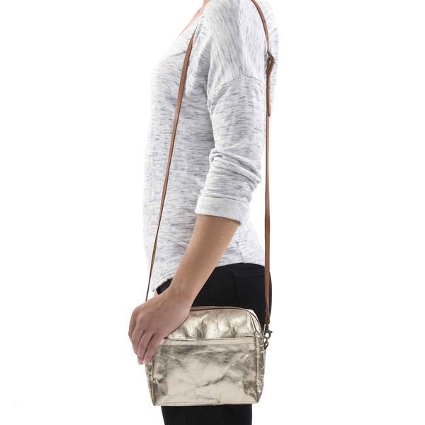 VORBESTELLEN: IM LAUFE DES MAI LIEFERBAR: TRACOLLA BAG SMALL METALLIC PLATINO