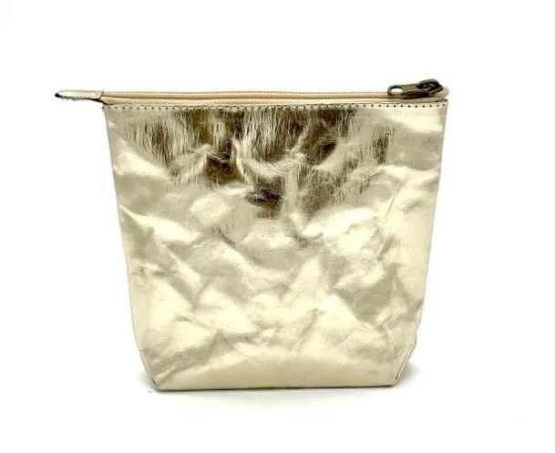 TROUSSE COSMETIC BAG METALLIC PLATINO