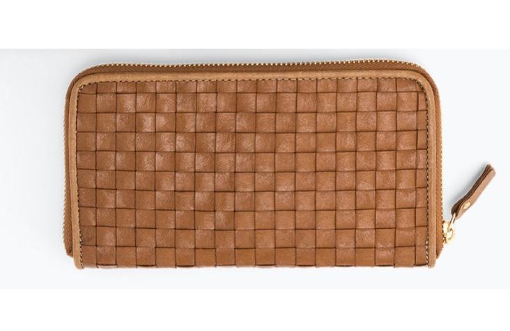 VITA WALLET LARGE INTRECCIATO CUOIO