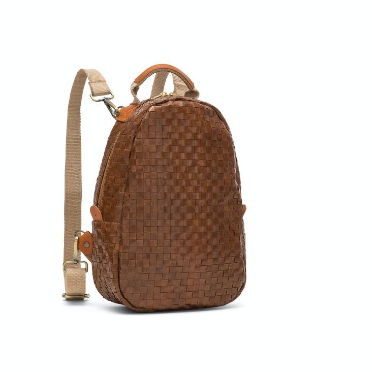 VORBESTELLEN: MEMMINO BACKPACK INTRECCIATO CUOIO (LIEFERBAR CA 4-6 WOCHEN AB BESTELLDATUM)