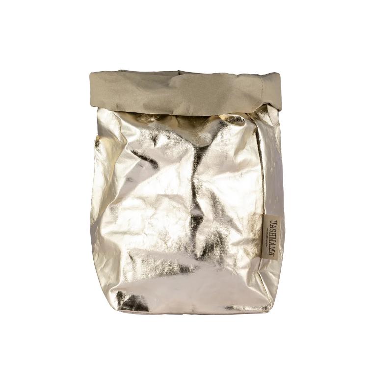 VORBESTELLEN: PAPER BAG METALLIC GIGANTE SABBIA/PLATINO (LIEFERBAR CA 4-6 WOCHEN AB BESTELLDATUM)