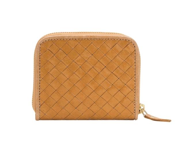 VITA WALLET SMALL INTRECCIATO CAMEL