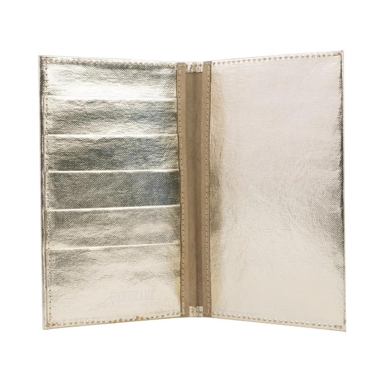 WALLET LARGE METALLIC PLATINO